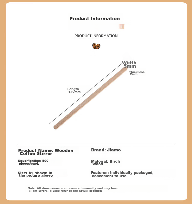 Jiamo Biodegradable Disposable Straws Individually Wrapped Single Pack 100 Straws for Pregnant Women And Children Natural Wood Color 4
