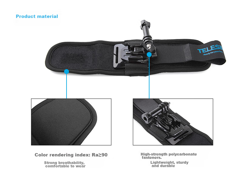 TELESIN Compatible Wrist Strap for GoPro, DJI Action 4/3 Wristband, Insta360 Action Camera Wrist Mount, Handheld Stabilizer for Shooting 1