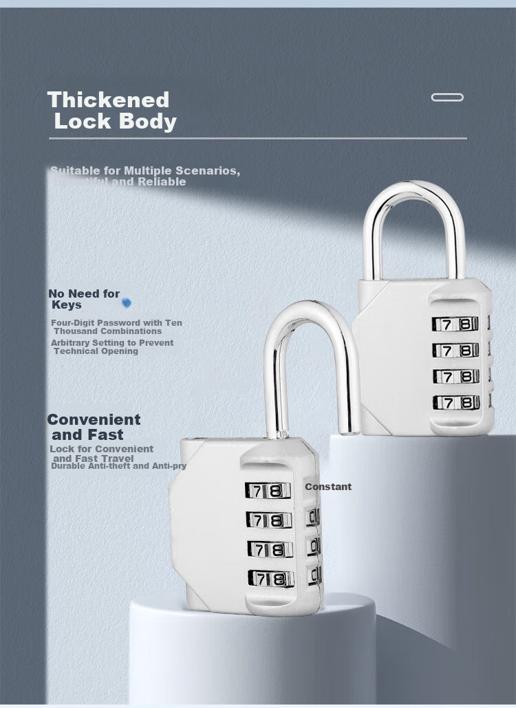 Aoben Large Padlock, Student Dormitory Lock for Indoor And Outdoor Doors, Waterproof And Rust-Resistant Metal Lock, 1604 Silver Color 6