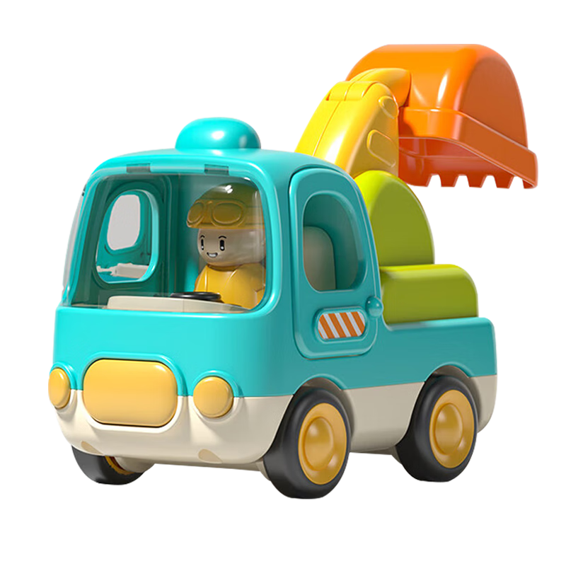 GOODWAY Baby Construction Vehicle, Infant Excavator, Inertia Sliding Dump Truck, Gift Box Set, Lifting Excavating Arm with Articulated Joints