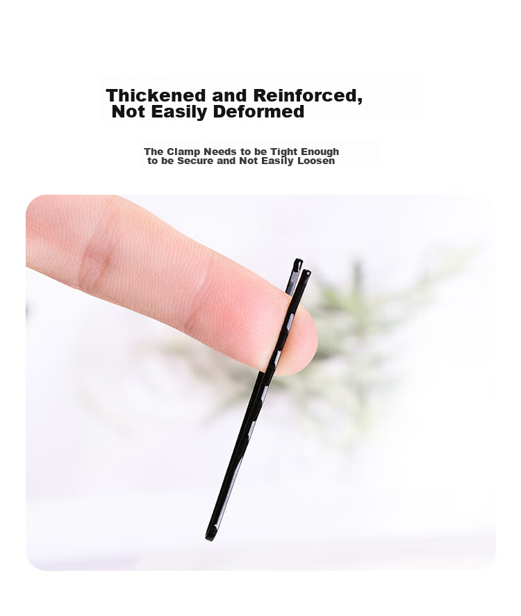 Meifuyu Black Wavy Barrettes, 120 Pieces, Small Black Clips, Invisible Hairpins, Bangs Clips, Side Clips MF8270 6