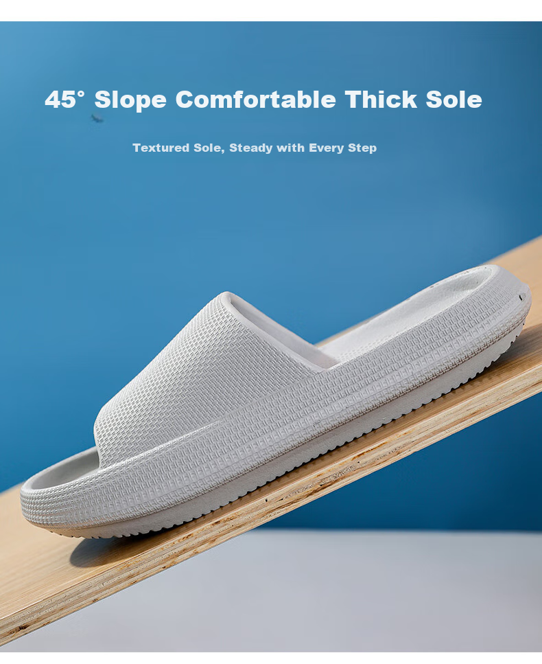 GUOLUOFEI 2025 New Thick-Soled Couple Slippers, Home Indoor Slippers with Squishy Feel, Women's Sandals, Gray, Size 36-37 7