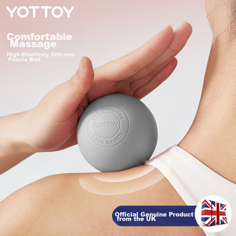 Yottoy Fascia Ball, Foot Massage Ball for Deep Muscle Relaxation, Shoulder And Neck Health, Fitness And Yoga Hand Grip Fascia Ball - Gray