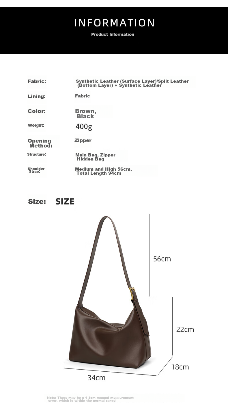 YUYULA Women's Handbag, Cowhide Crossbody Tote Bag, Large Capacity Casual Bag, Birthday Mother's Day Gift, Practical Present for Mom 3