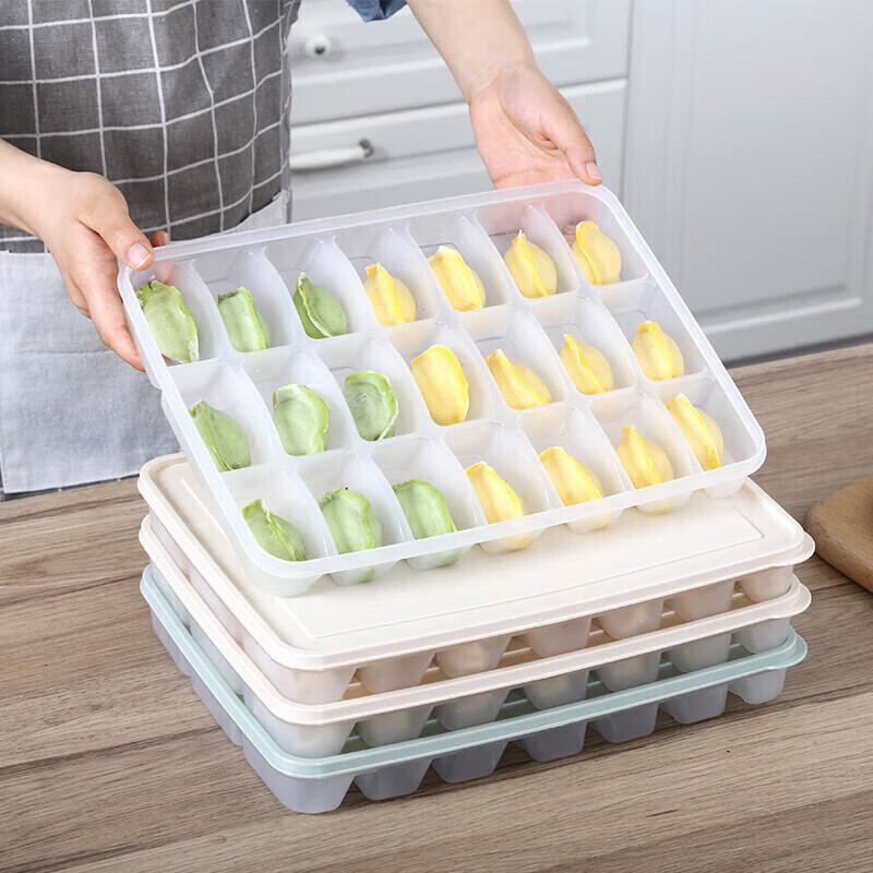 LOCK&LOCK (LOCK&LOCK) Frozen Dumpling Box Set, Plastic Storage Container, Refrigerator Cold Storage Box, 21 Compartments *2, Organizer Box