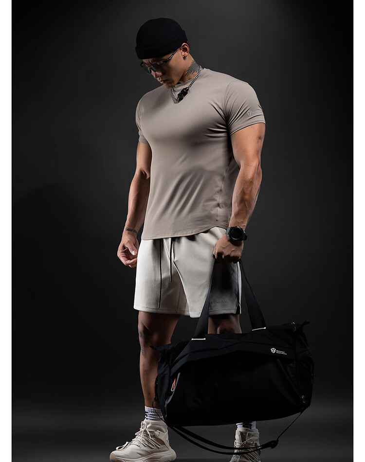 Monster Guardians Men's Sports Fitness Shirt Original Yarn Quick-Dry T-Shirt Lightweight Breathable Basic Running Training Short Sleeve Charcoal Black XL 15