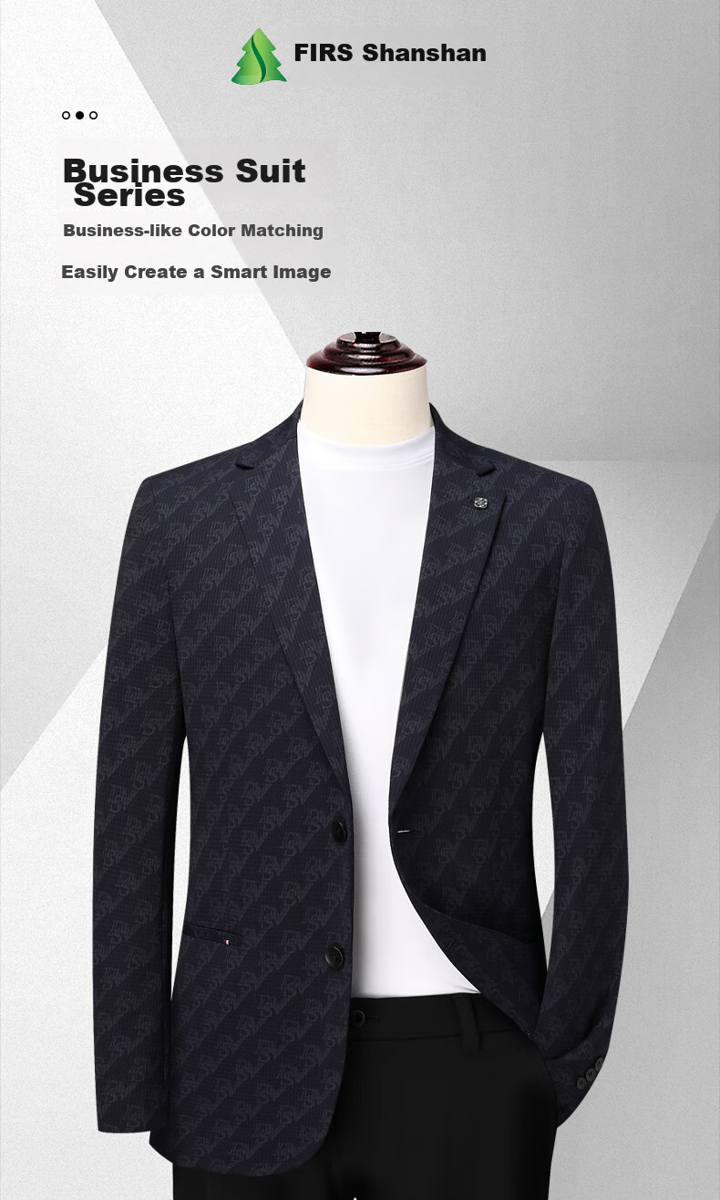 FIRS [High Elasticity, Wrinkle-Resistant] Men's Thin Suit Jacket, Business Casual Blazer for Young Professionals, Work Uniform Outerwear 1