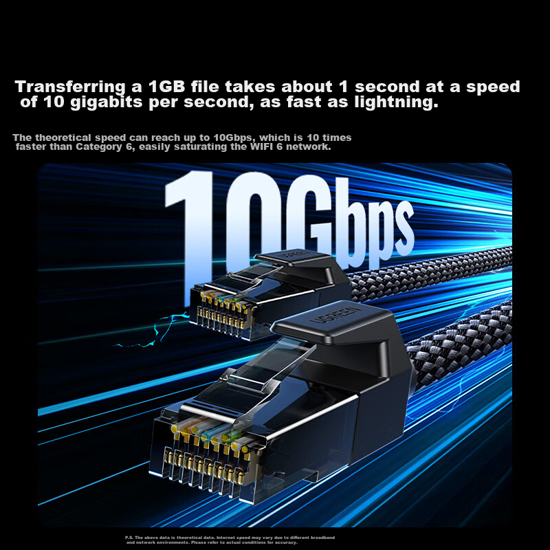UGREEN CAT6A Pure Copper 10 Gigabit Ethernet Cable, Patch Cord for Home Computer Network Engineering, 8-Core Twisted Pair Cable, Compatible with Gigabit And 2.5G, 30 Meters, 35809