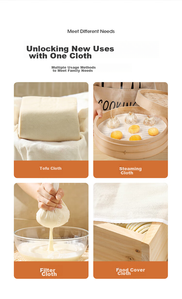 MARYYA Steamer Cloth, Pure Cotton Gauze, 30cm Large Size, for Food Use, Steamer Pad for Buns, Dumplings, Non-Stick Filter Cloth, Steamer Liner 14