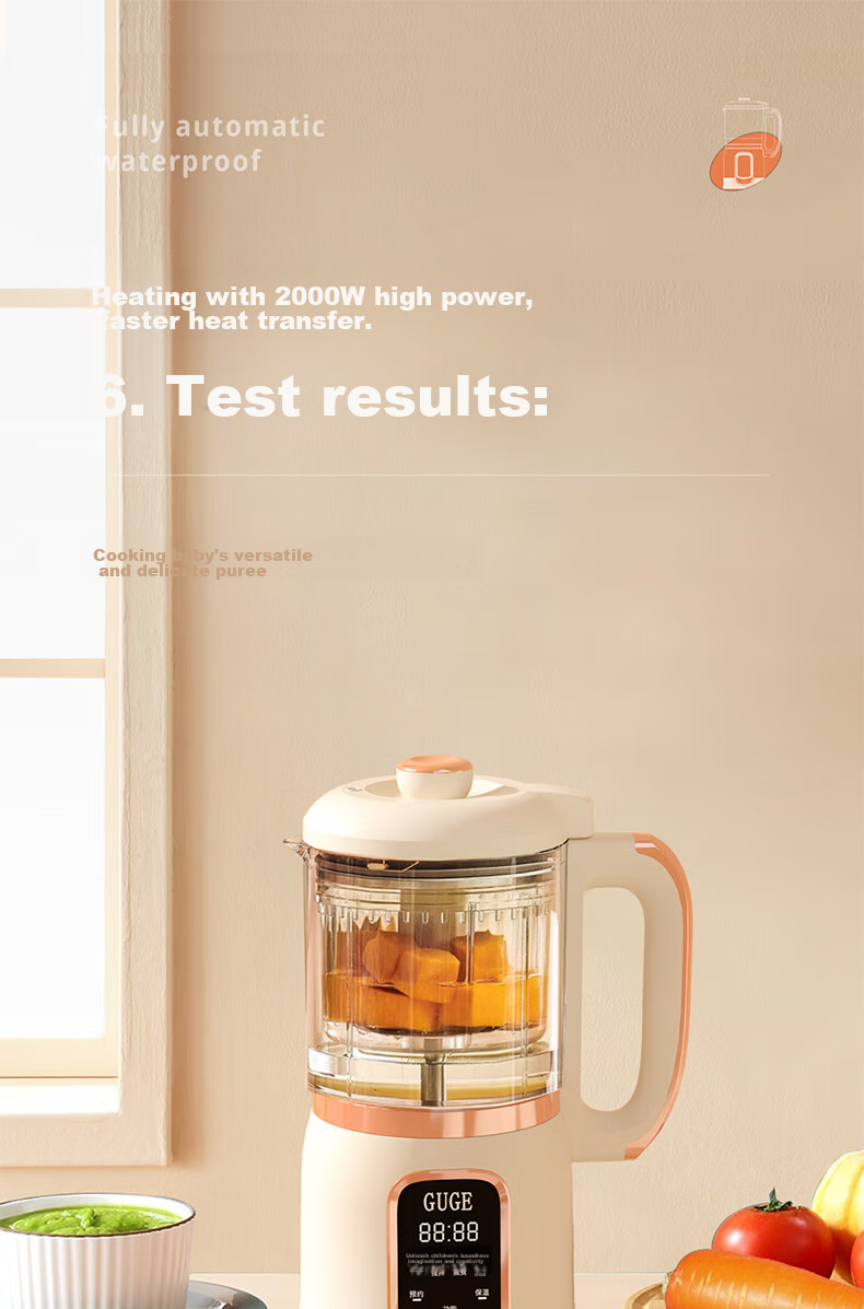 GUGE German [June - 2 Years] All-In Steaming, Cooking And Mixing Baby Food Processor with Stainless Steel Blades, Multifunctional Grinder And Crusher, Automatic Home Juicer And Food Processor GG658 3