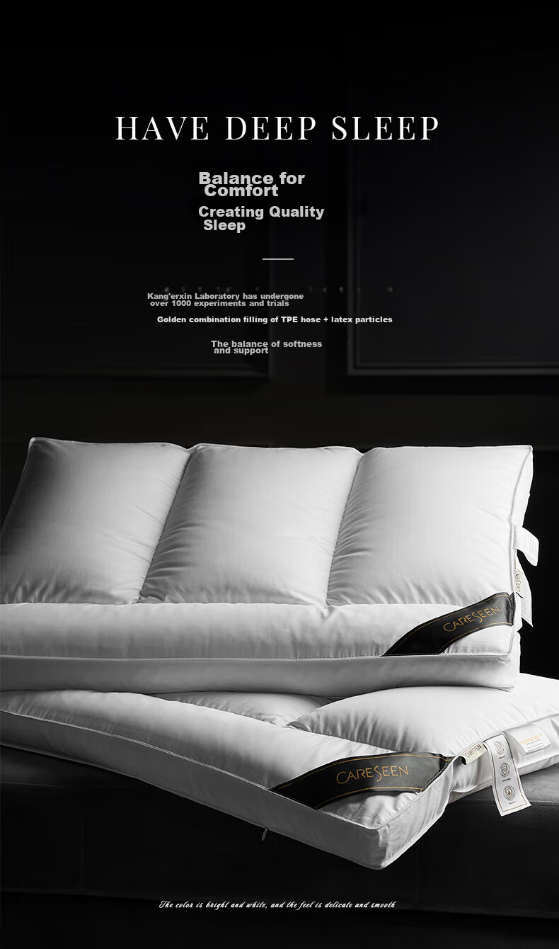 Canasin Five-Star Hotel down Pillow, 95% White Goose Down Functional Zoned Pillow Core, Medium Size, 72*46cm 6