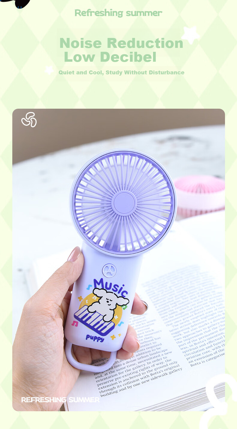 Ouliwen Small Fan, Desktop And Bed Handheld USB Rechargeable Low Noise Two-Speed with Base, Portable Mini High-Power Office Dormitory Fan, My Little Pony Blue 4