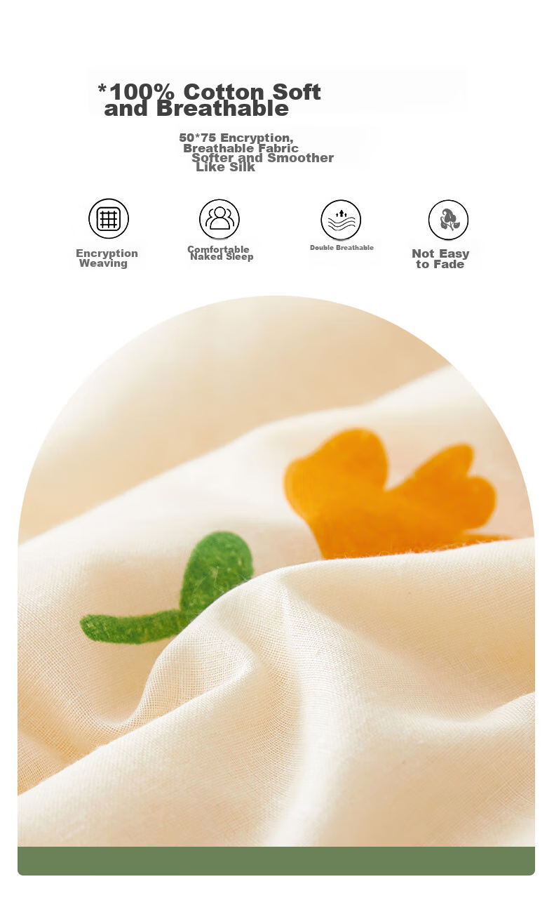 Yunjin 100% Pure Cotton Xinjiang Cotton Quilt, All-Cotton Comforter, Spring And Autumn Air Conditioning Quilt, 3 Jin (1.5 Kg), 150x200cm, Floral Scent 7