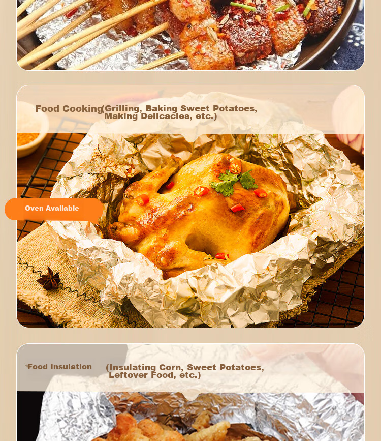 YOUAO Thickened Aluminum Foil, 30 Meters * 30cm, Air Fryer Paper, Oven Baking Paper, Barbecue Baking Kitchen, Water-Lock Freshness Antibacterial 17