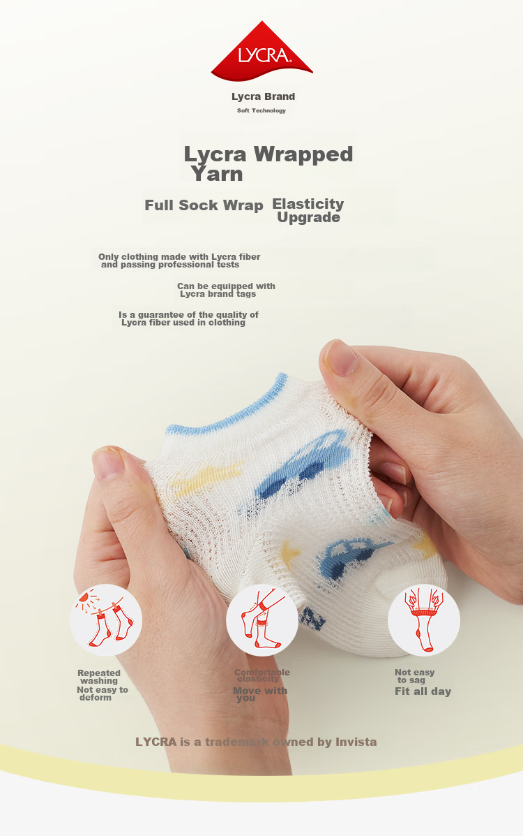 Niduoxiong Children's Socks, Summer Baby Mesh Socks, Loose-Top Thin Cotton Socks for Boys, Newborn Socks for Kids 5