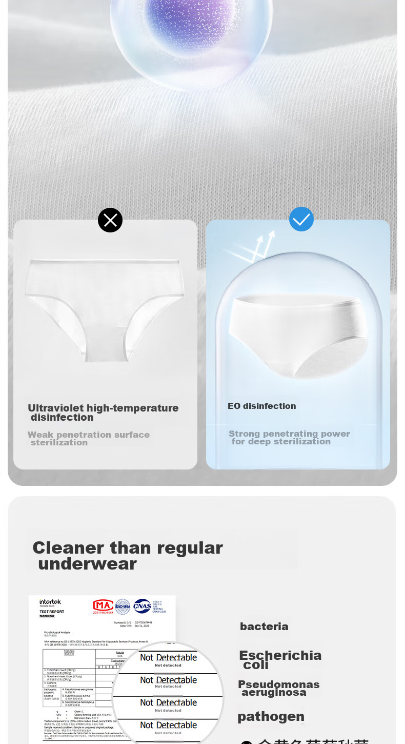 MINISO 7-Pack All-Cotton Disposable Underwear for Women *1 Pack Travel Business Trip Daily Disposable Holiday Outfit XL Size EO Sterilized 8