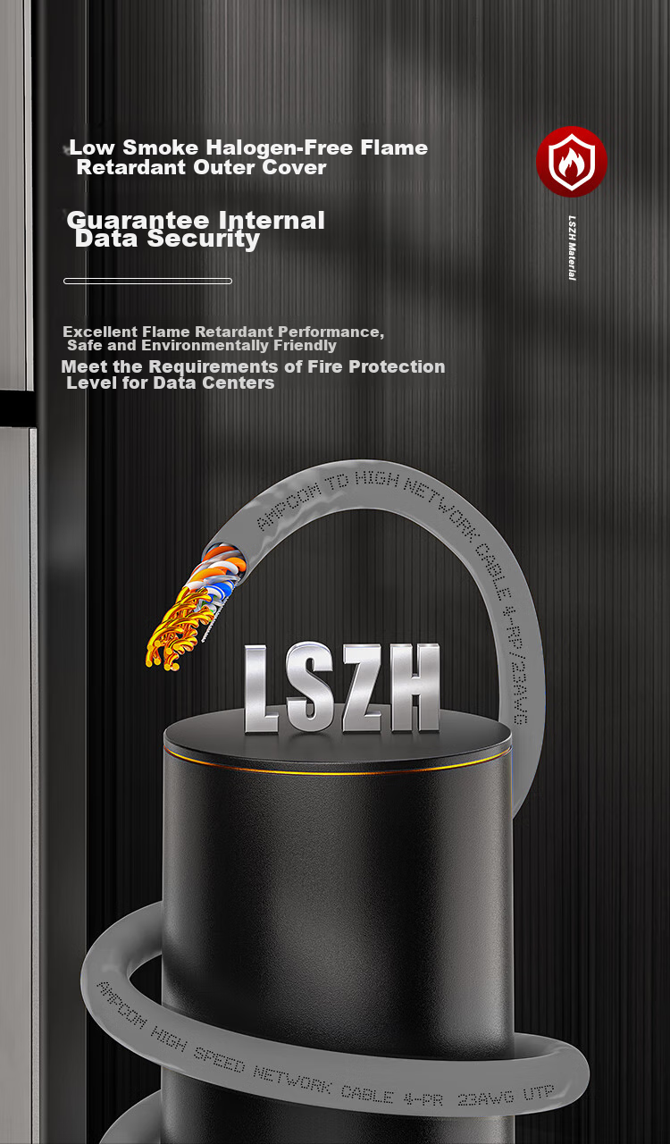 AMPCOM Cat6A Unshielded Ethernet Cable, 25 Meters, 10 Gigabit 8-Core Pure Copper 0.58mm Twisted Pair, Data Center Home Installation LSZH Flame-Retardant Network Cable AM182566 10