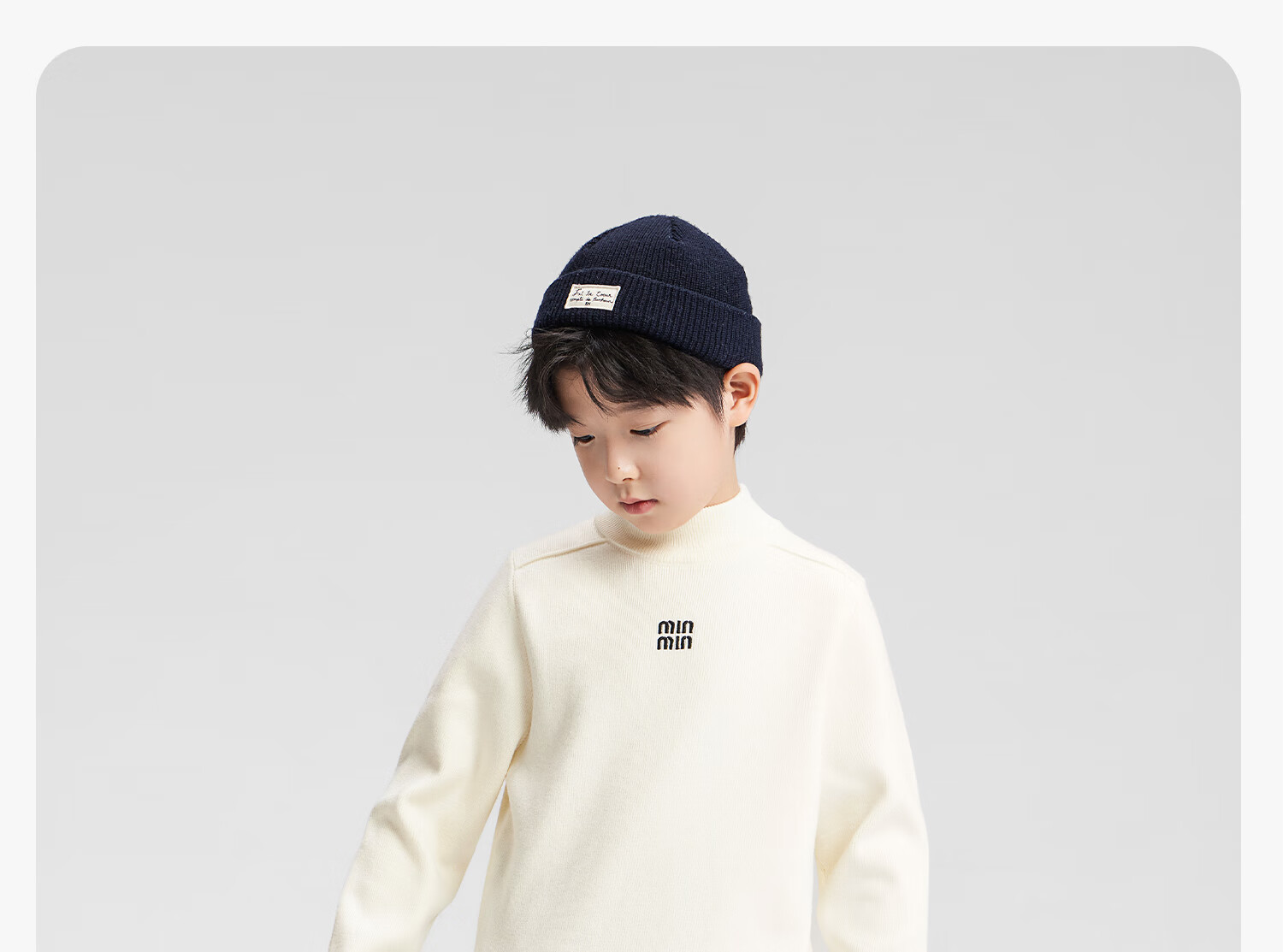 Zuo Xi Boys' Base Layer Sweater Big Kids Autumn Winter 2025 New Children's Half Turtleneck Knitwear Boys Gray 150cm 4