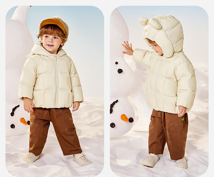 Minibala Kids Unisex Three-Proof Down Jacket Baby Goose Down Warm Coat 2025 Winter 8
