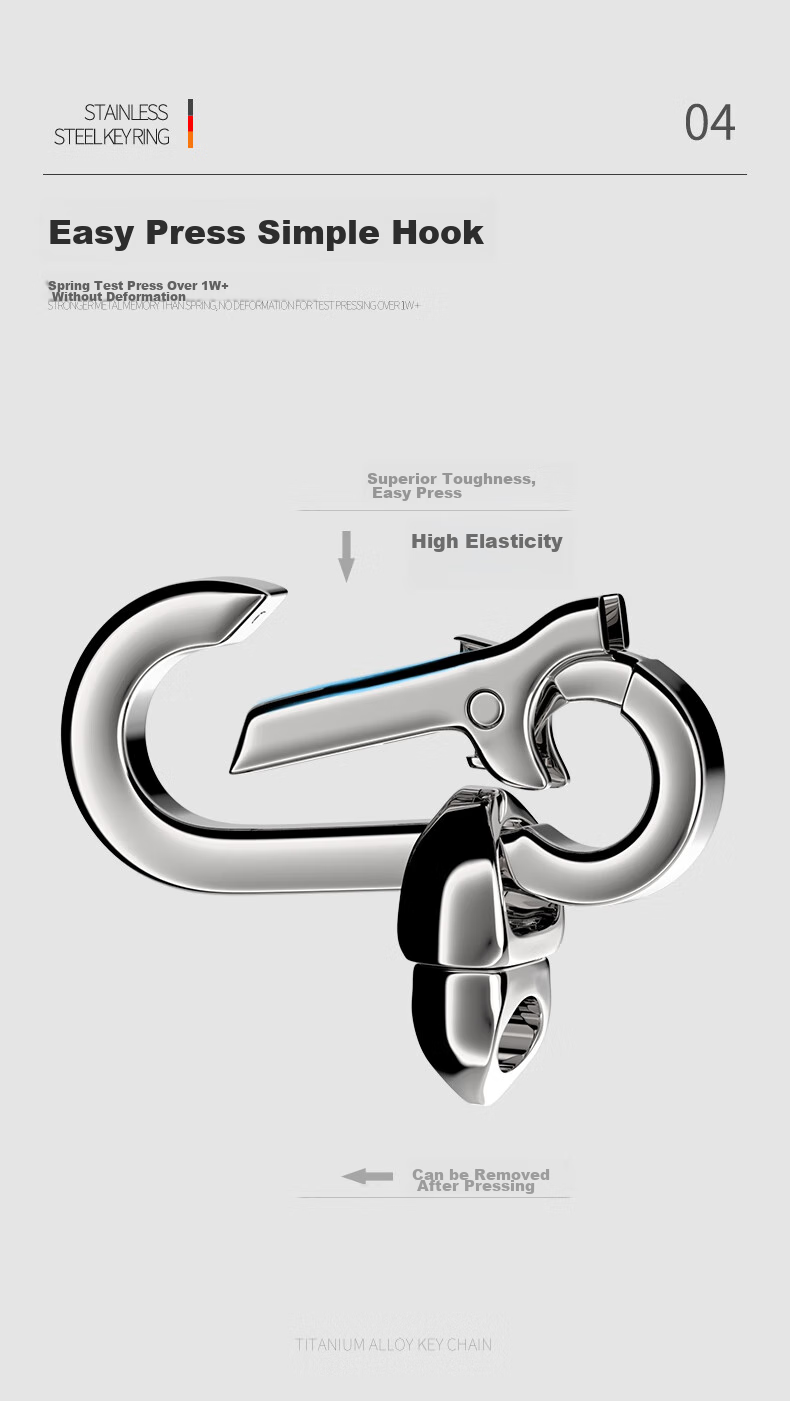 Laiben 304 Stainless Steel Universal Keychain, Men's Waist-Hanging Car Key Ring, High-Quality Key Fob, Creative Pendant 6