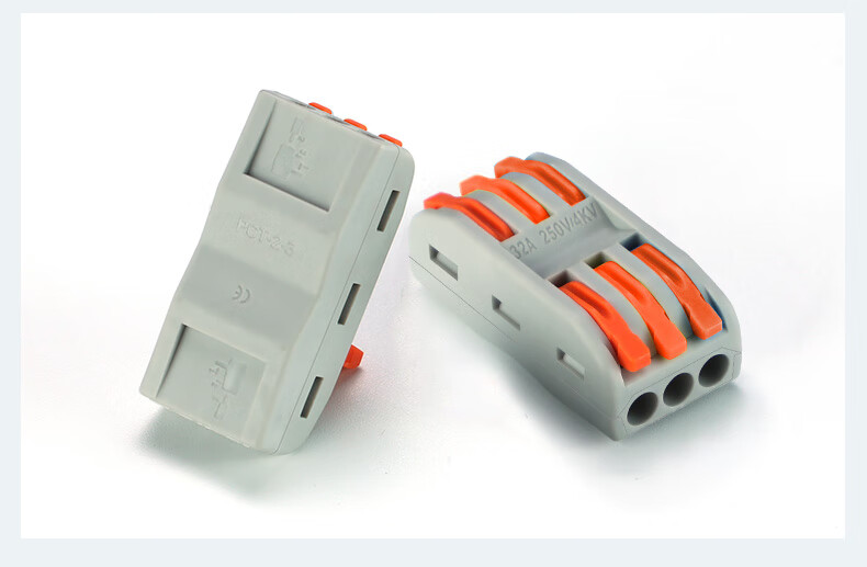Zhugu Quick Wire Terminal, Electrical Connector Splitter Quick-Connect Terminal Wire Connection Clip Terminal Block, Two-In Two-Out, Pack of 10 3