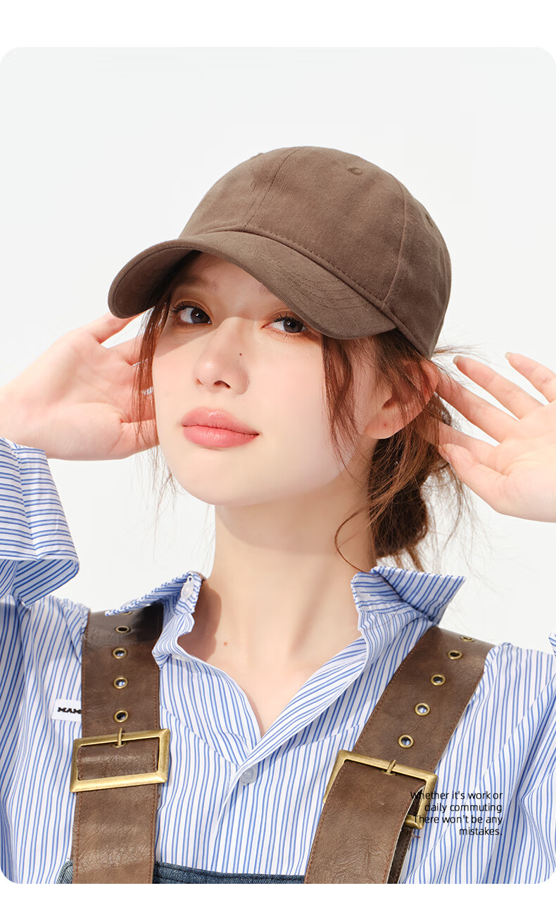 CACUSS Baseball Cap for Women, All-Season Casual Solid Color Korean-Style Soft Top Visor Cap for Men, Outdoor Versatile Sun Protection Hat 4