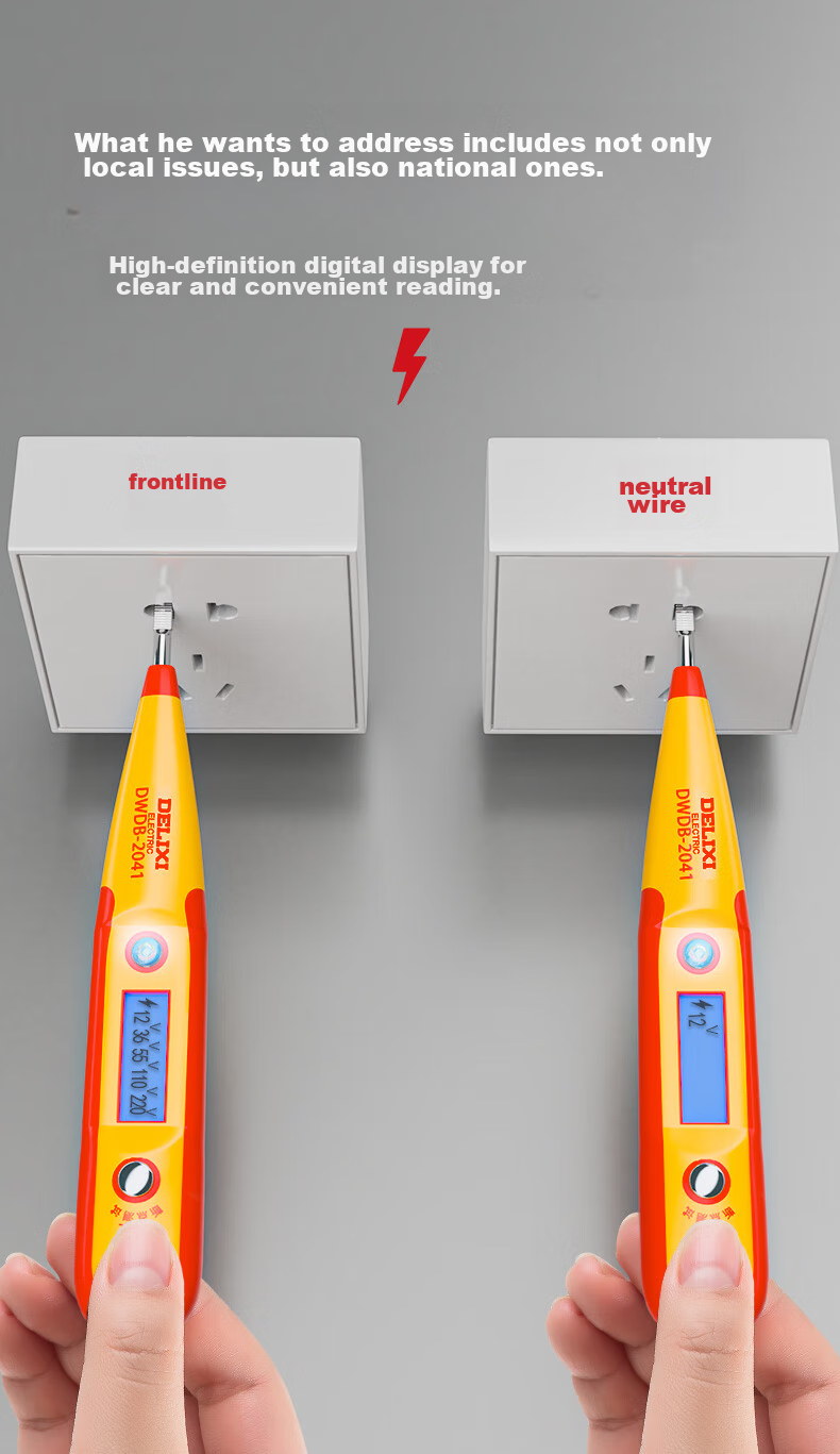 DELIXI Electrician's Voltage Tester, Specialized for Household Wire Testing, Multi-Functional Voltage Detector Pen for Checking Breaks And Points 4