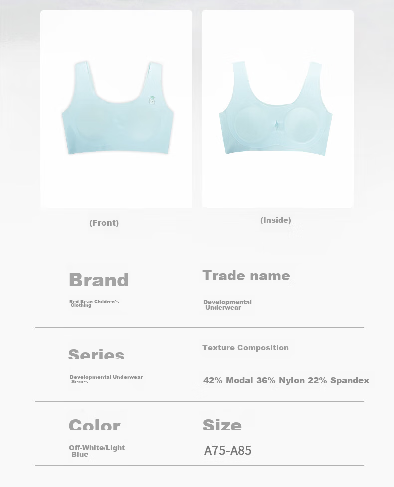 Hodo Girls' Bra, Modal Seamless Underwear, for Puberty And Middle School Students, Invisible Bra X3008, Off-White, Size 150 7