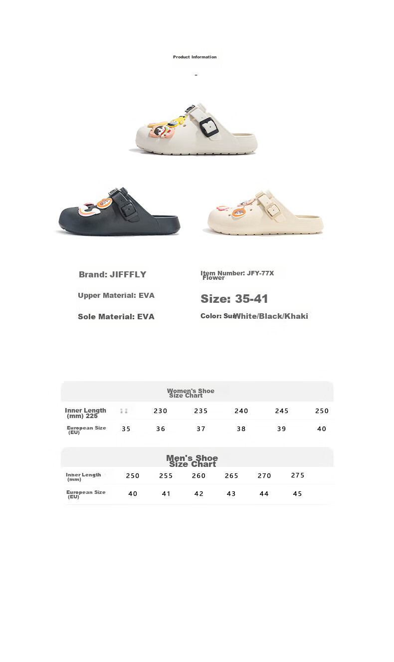 Jifffly Breathable Versatile Perforated Shoes for Men, Casual Non-Slip Sandals for Couples, White, Size 39-40 3