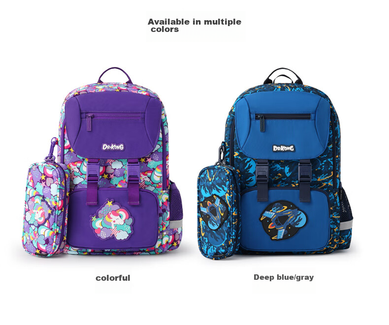 DR·KONG Backpack for Girls, Elementary School Students Grades 3-6, Children's Spine-Protecting Lightweight Large-Capacity Backpack, Convenient Shoulder Bag 22