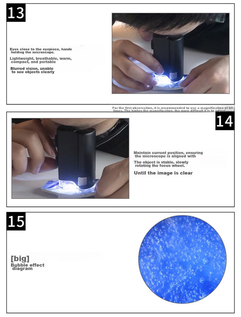 MIXOUT, 60x And 100x High Magnification Magnifying Glass, HD Inspection with LED Light And UV Phone Clip Microscope 16