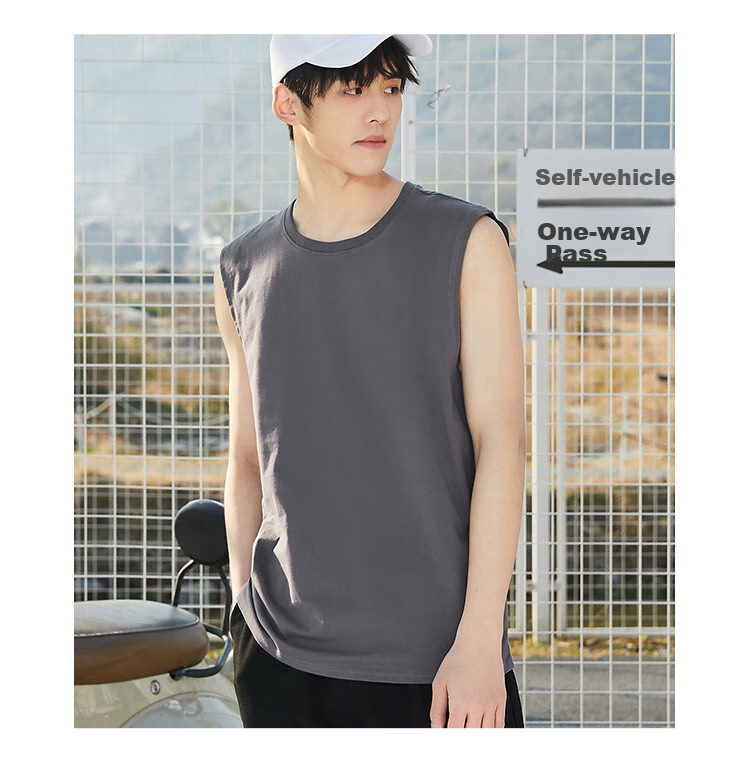 I'M DAVID Men's Sports Tank Top, Summer Round Neck Sleeveless Ice Silk Hong Kong Style Casual Solid Color Top T-Shirt for Men, White, M 13