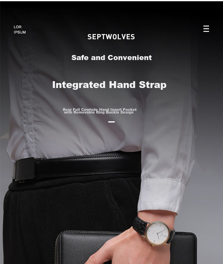 SEPTWOLVES Men's Clutch Wallet Genuine Leather Card Holder Large Capacity Anniversary Birthday Gift for Boyfriend Husband 10