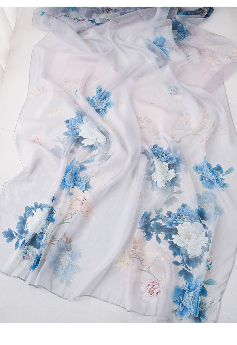 Hangsilu Silk Scarf for Women, Mulberry Silk Lightweight Chiffon Shawl, High-End Birthday Gift, Mid-Autumn Festival Present for Girls, Mothers And Elders 20