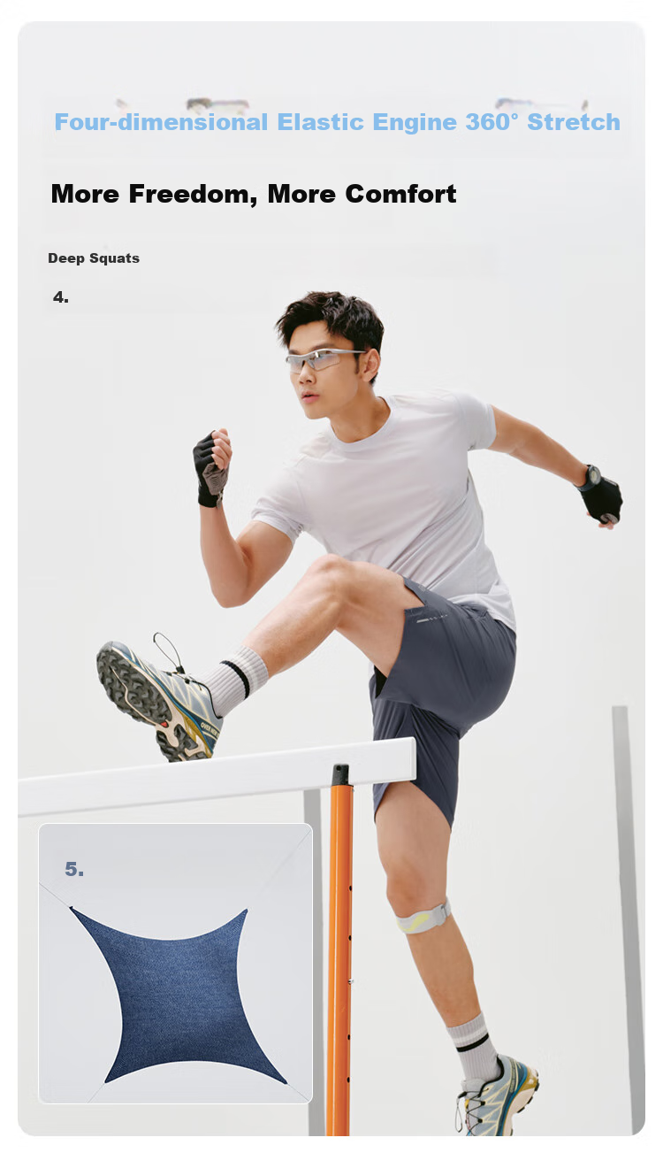 JD Original Wind Quick-Dry Sports Shorts for Men, All-Season Running Casual Pants, Fitness Training Breathable Five-Point Shorts, Light Gray, Size L 10