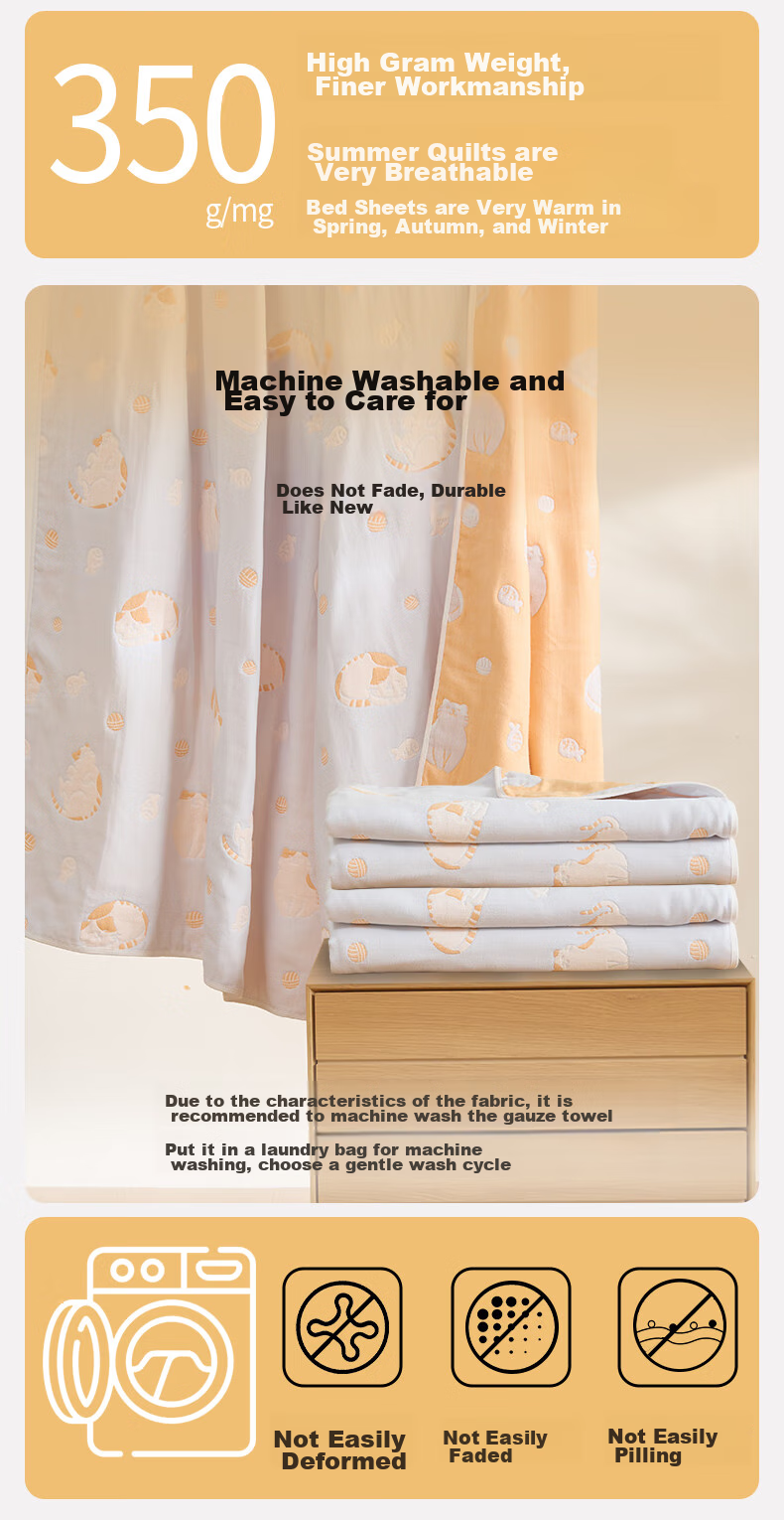 Hengyuanxiang Towel Blanket, Pure Cotton Class A Antibacterial, Six-Layer Gauze, All-Cotton Quilt, Air Conditioning Blanket, Thickened, 3.2 Jin, Milk Bun Roll 9