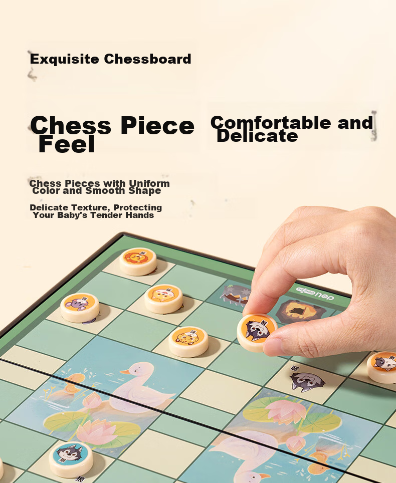 Deli Folding Chess Set with Magnetic Pieces, Board Game for Children And Adults, Outdoor Travel Birthday Gift 7