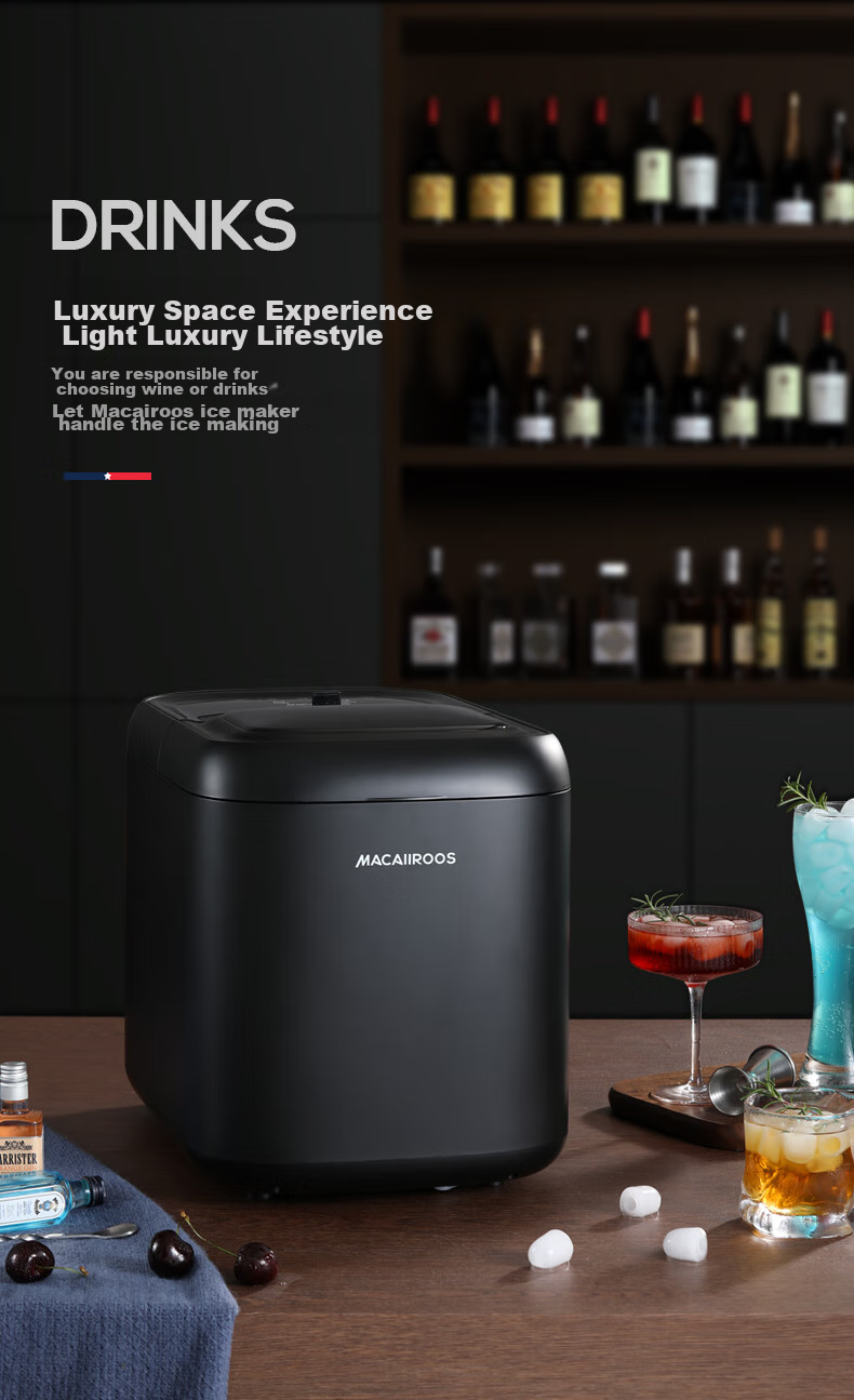 Macaiiroos Ice Maker, Home Mini Automatic Bullet Ice Machine for Dormitory, Smoothie, Cocktail, Milk Tea Shop, Street Vending, Ice Bar, Round Ice Cube Maker 5