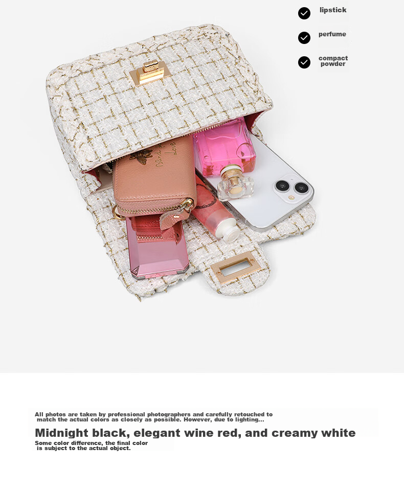 C.BANNER Women's Handbag, Chanel-Style Chain Small Square Bag, Shoulder Crossbody Light Luxury Brand, Birthday Gift for Girlfriend on May 20 5