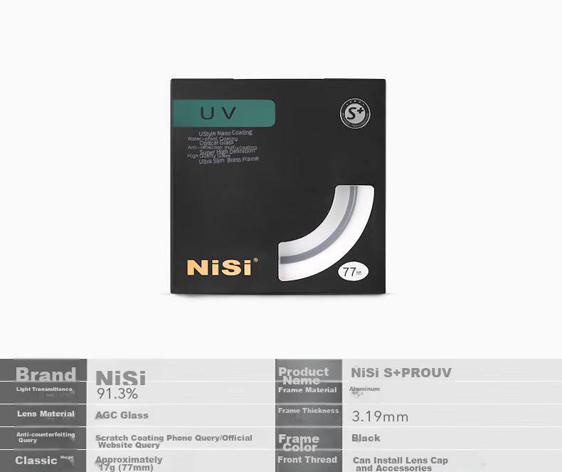 NiSi Ultra-Thin UV Filter, 52mm UV Filter for DSLR And Mirrorless Camera Lenses, Protective Filter for DSLR And Mirrorless Cameras, Accessory Lens Filter, Standard UV Filter Suitable for Canon, Nikon, Sony 4