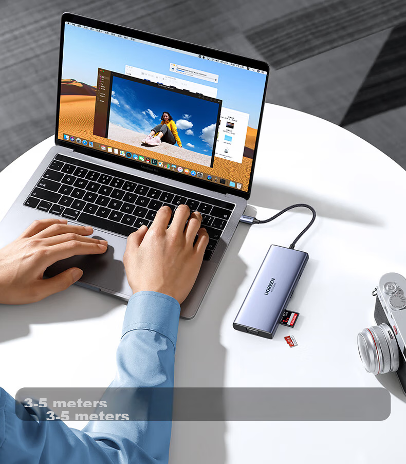 UGREEN Type-C Four-Screen Display Dock, USB-C to DP/HDMI/VGA Converter, Thunderbolt 4 Expansion Dock, Multi-Screen Extension, 4K Split-Screen Extension, Compatible with Honor And Huawei Computers And Phones, MST 22