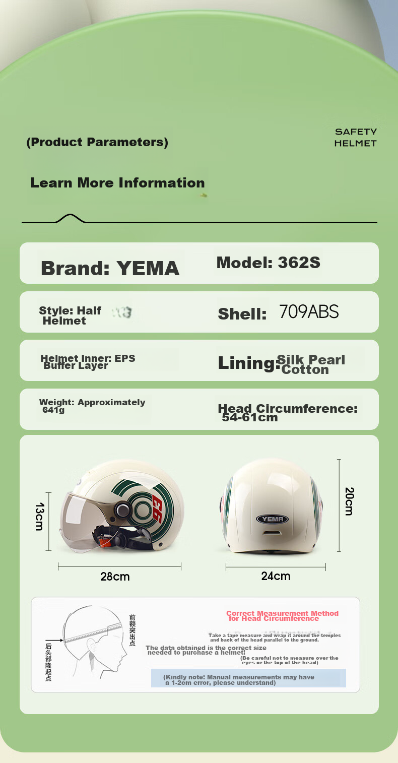 YEMA 3c Certified New National Standard Class A 362S Electric Vehicle Helmet, Women's Summer Sun Protection Motorcycle Safety Helmet, Men's Lightweight Electric Scooter Half Helmet, Cool Gray with Brown Short Visor 14