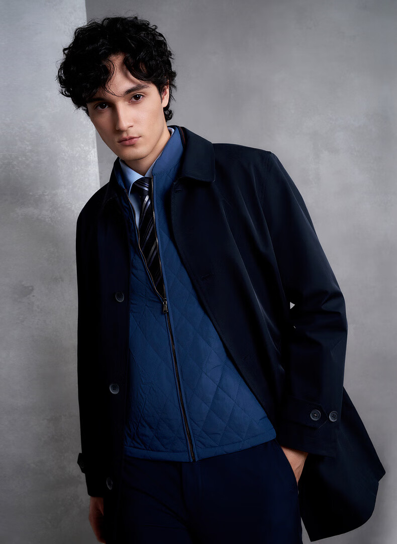 G2000 Removable Vest British Style Coat Trench Coat Men 2025 Autumn Winter 1