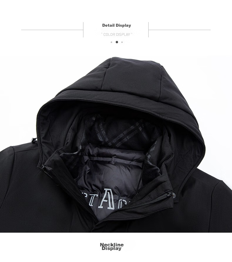 SHANSHAN Detachable Inner Lining Three-In down Jacket for Men, Goose Down Mid-Length Thick Warm Dad Coat Outerwear Men's 2XL 38