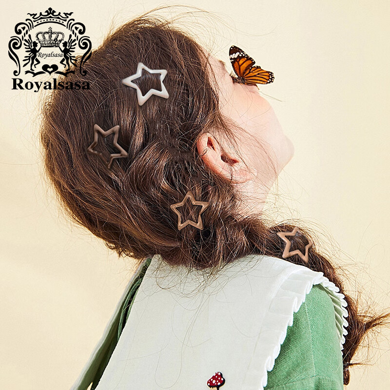 Royal Sasa New Year Gift Children's Star Hair Clips Girls BB Clips Baby Hairpins Five-Pointed Star Small Hair Clamps Hair Accessories