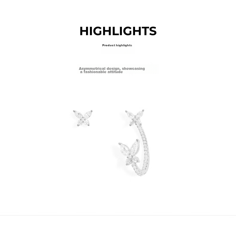 APM Monaco Asymmetric Butterfly Earrings, Luxurious High-End Jewelry, Gift for Girlfriend Or Wife 2