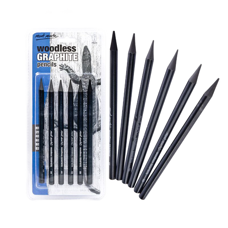 [Lowest Price Online] Mont Marte (Mont Marte) Sketch Charcoal Pencils, Set of 6, Quick Sketching Student Drawing Pencils, Outdoor Sketching Solid Graphite Carbon Drawing Pencil Set, Art Carbon Pencils Drawing Sticks MPN0046 Art Sketching