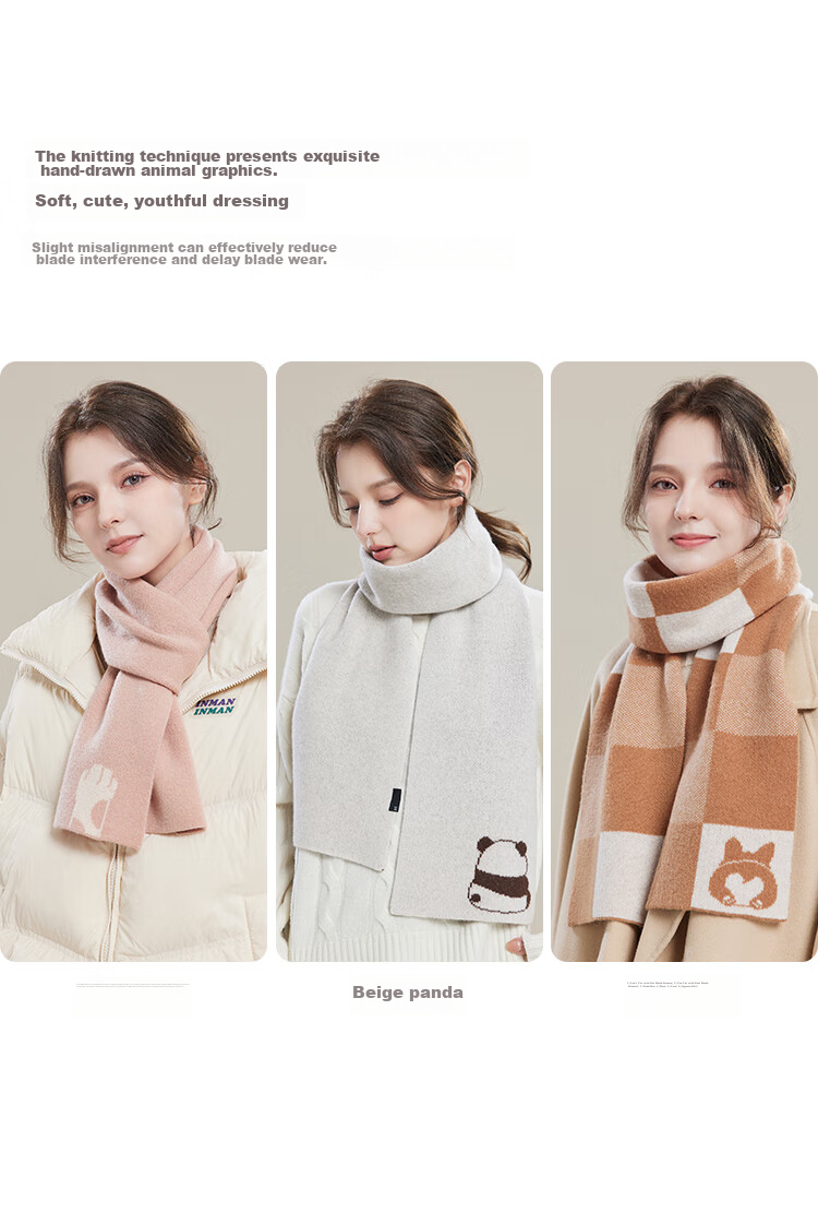 JIUMU Pure Wool Scarf for Women, Autumn And Winter Ladies' Warm Neck Warmer, Gift for Women on Mid-Autumn Festival And Birthday, Gift Box Packaging 6