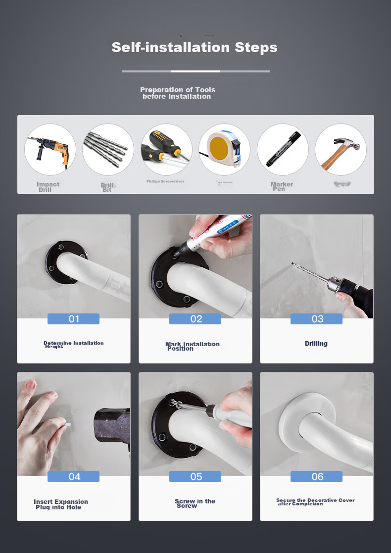 MODUN Toilet Handrail, Elderly Standing Aid, Bathroom Handrail for Seniors, Anti-Fall Shower Rail with Night Light, Barrier-Free 91W 22