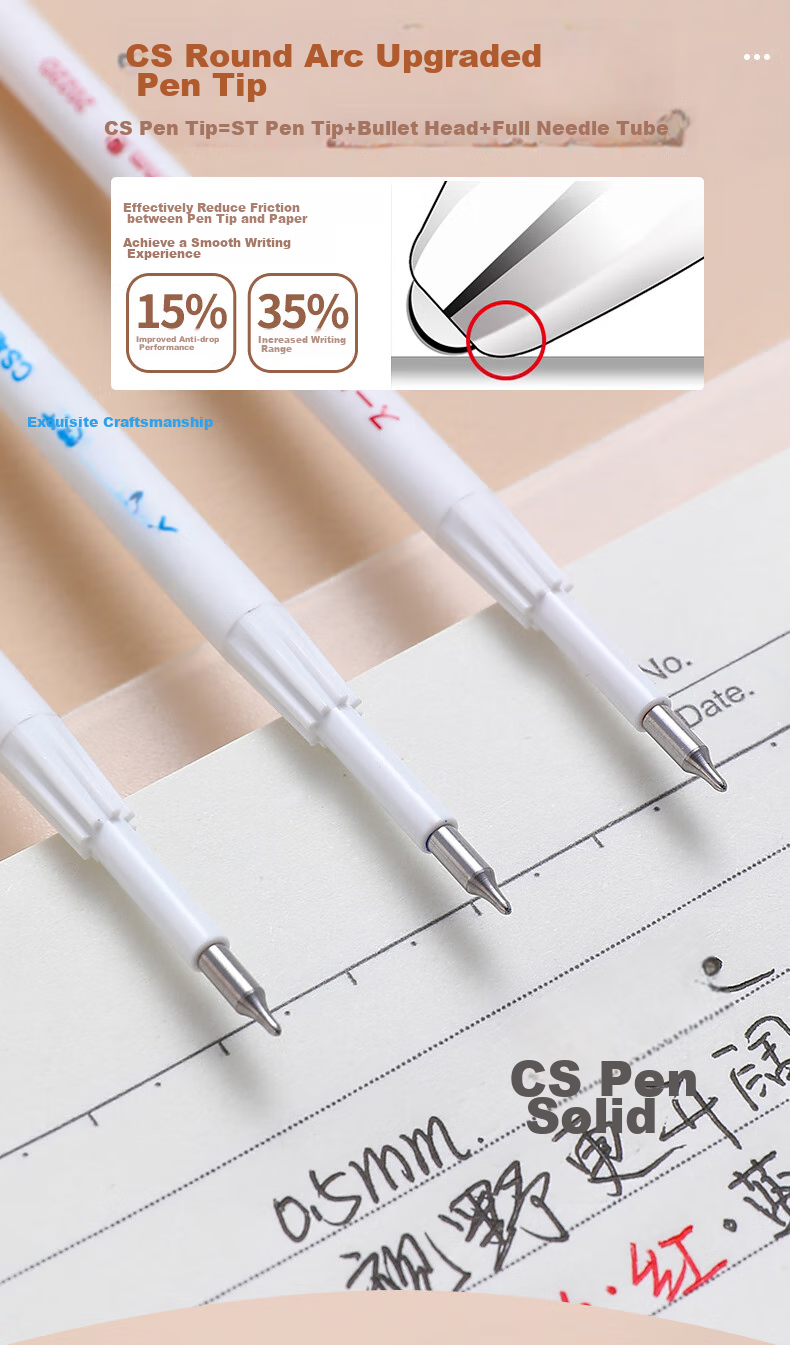 Dongmi Gel Pen Refill for Elementary, Middle School And College Students, Office Stationery, Handwriting Practice, 0.5mm, Click-Type, Replaceable Core, Student Exam Writing, Black Ink, Dongmi Brand, 20 Pieces/box, DM-004 8